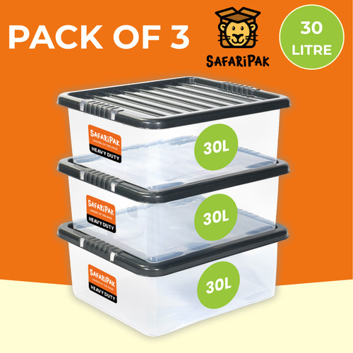 Clear plastic 30l - clear,