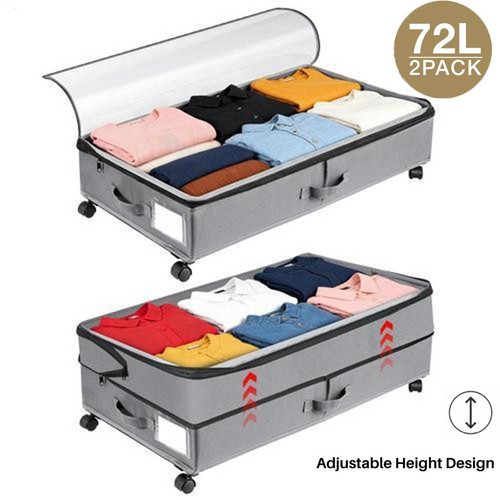 2pcs 72l under bed storage - 72l,